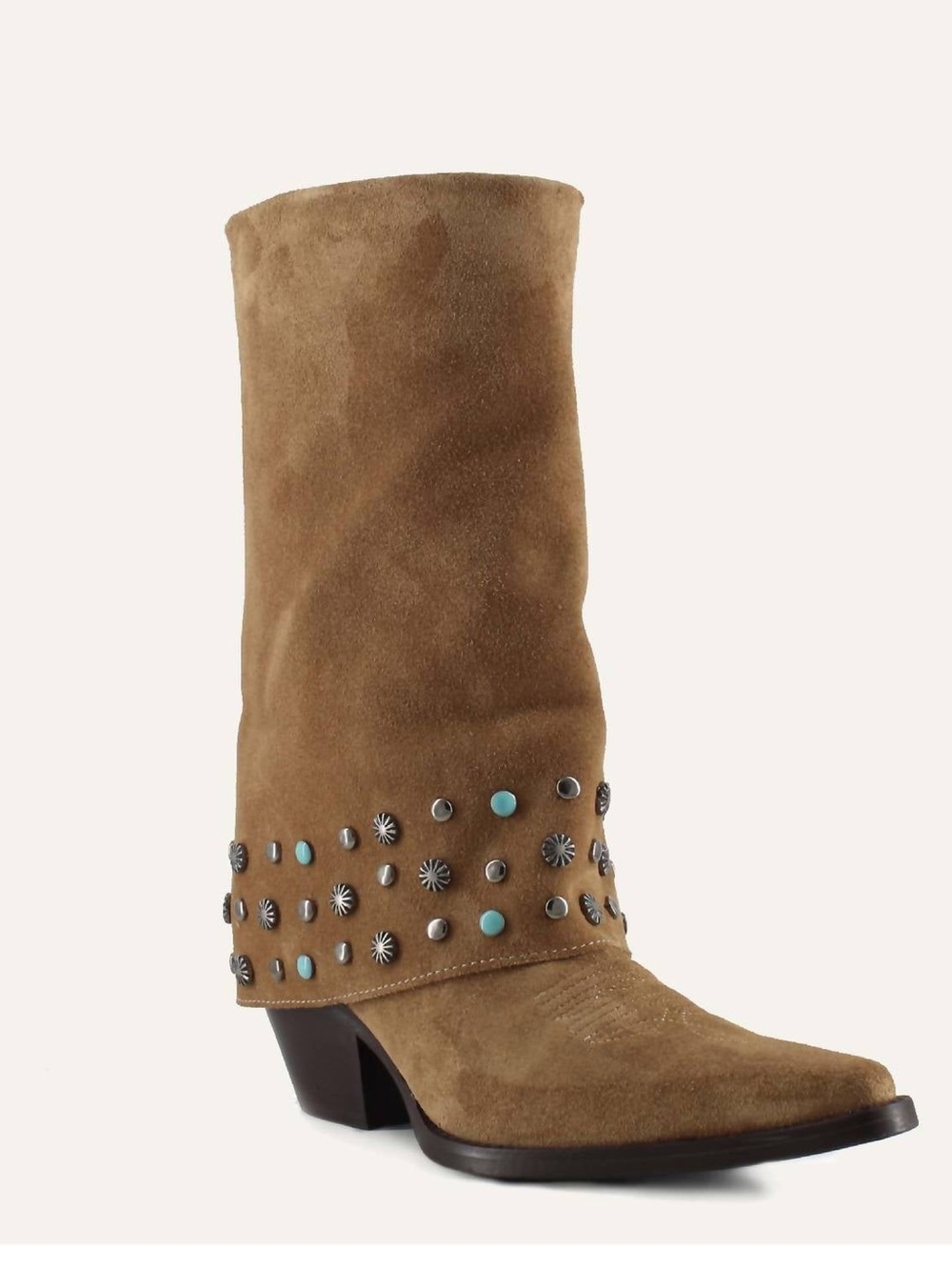 Buck & Brana - Arianna Suede Mid-Calf Western Boot